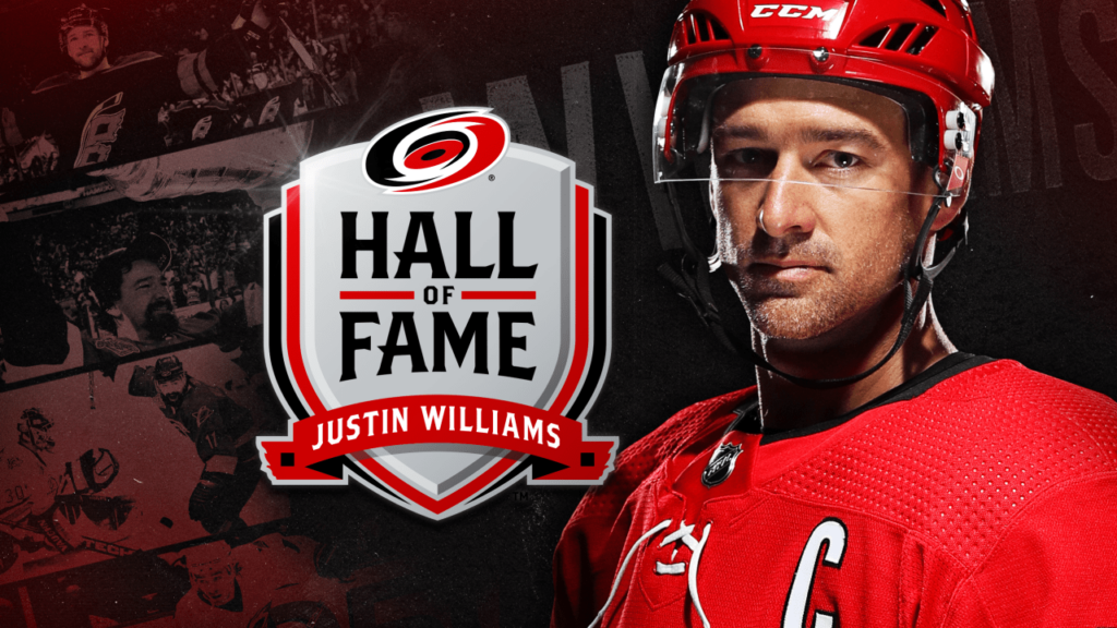 FORMER COBOURG COUGAR JUSTIN WILLIAMS INDUCTED INTO NHL HURRICANES HALL